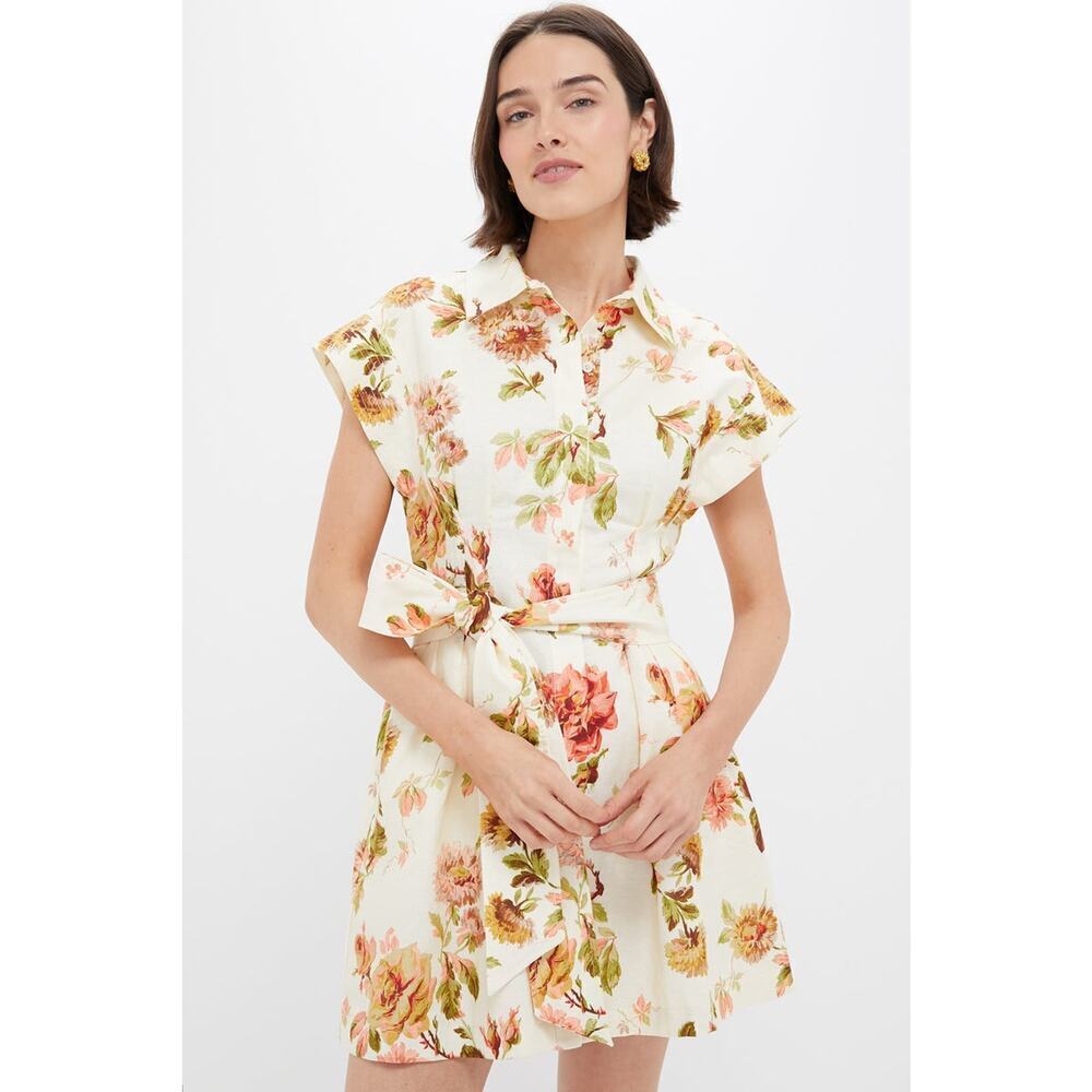 TUCKERNUCK Romantic Floral Cotton Linen Mini Callie Dress Size S NWT